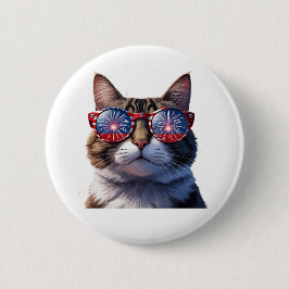 Alle Amerikaanse Kat - Patriotic Cat Button