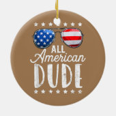 Alle Amerikaanse Kerel op 4 juli jongens Kinder Keramisch Ornament (Achterkant)