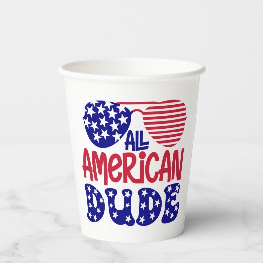 Alle Amerikaanse kerel Papieren Bekers (Achterkant)