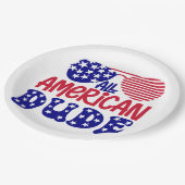 Alle Amerikaanse kerel Papieren Bordje (Gekanteld)