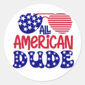 Alle Amerikaanse kerel Ronde Sticker (Voorkant)