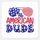 Alle Amerikaanse kerel Vierkante Sticker (Voorkant)