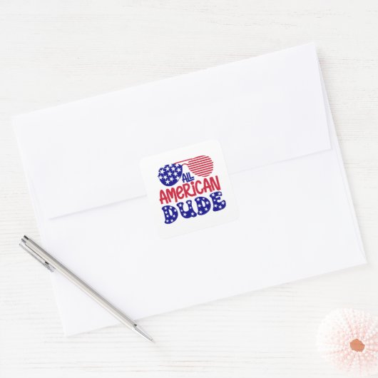Alle Amerikaanse kerel Vierkante Sticker (Envelop)