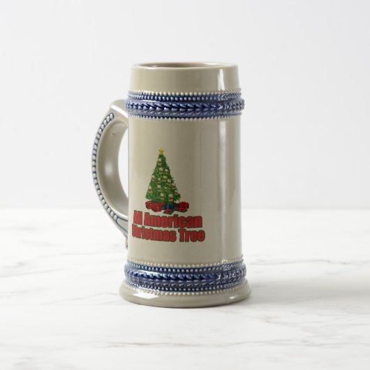 Alle Amerikaanse kerstboom met bier Bierpul (Voorkant links)