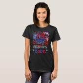 Alle Amerikaanse Kind Auto Babe Amerikaanse Vlag 4 T-shirt (Voorkant volledig)