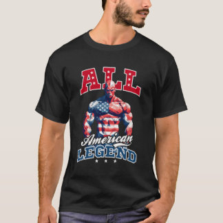 Alle Amerikaanse legende 4th van juli Bodybuilder T-shirt