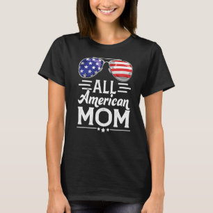 Alle Amerikaanse mam op 4 juli Vlag Patriottische T-shirt