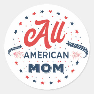 Alle Amerikaanse mam Ronde Sticker