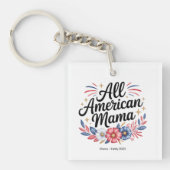 Alle Amerikaanse Mama Acryl Sleutelhanger 4th of J (voorkant)