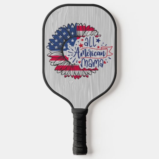 Alle Amerikaanse mama Amerikaanse vlag Trendy Pickleball Paddle (Voorkant)
