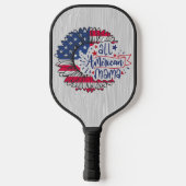 Alle Amerikaanse mama Amerikaanse vlag Trendy Pickleball Paddle (Achterkant)