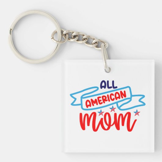 Alle Amerikaanse mama Button Sleutelhanger (voorkant)