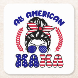 Alle Amerikaanse mama Kartonnen Onderzetters