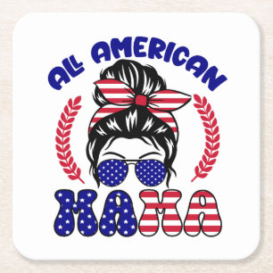 Alle Amerikaanse mama Kartonnen Onderzetters