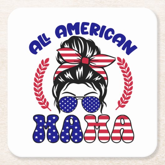 Alle Amerikaanse mama Kartonnen Onderzetters (Voorkant)