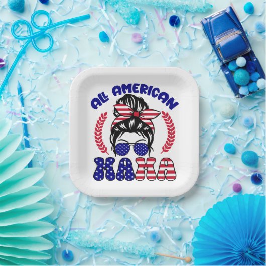 Alle Amerikaanse mama Papieren Bordje (Feest)