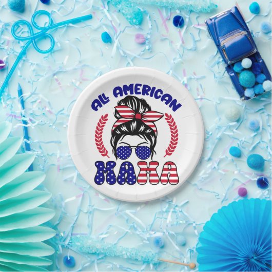 Alle Amerikaanse mama Papieren Bordje (Feest)