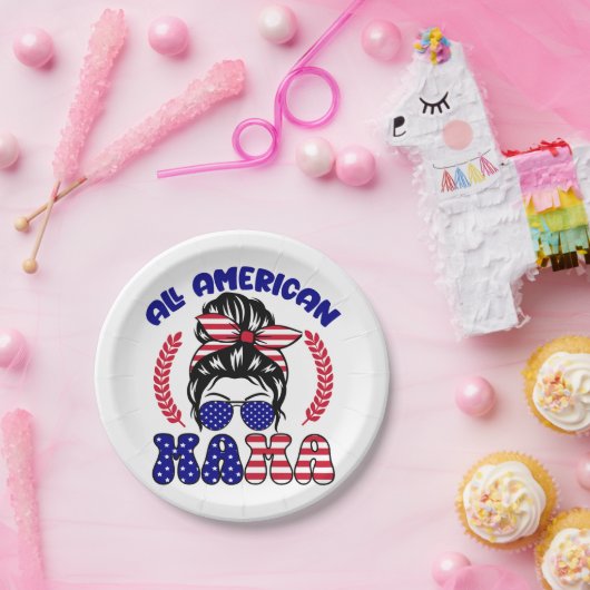 Alle Amerikaanse mama Papieren Bordje (Feest)