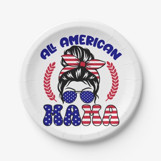Alle Amerikaanse mama Papieren Bordje (Voorkant)