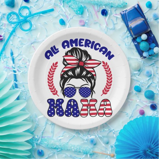 Alle Amerikaanse mama Papieren Bordje (Feest)