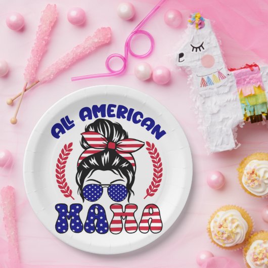 Alle Amerikaanse mama Papieren Bordje (Feest)