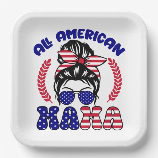 Alle Amerikaanse mama Papieren Bordje (Voorkant)
