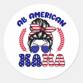 Alle Amerikaanse mama Ronde Sticker