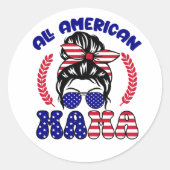 Alle Amerikaanse mama Ronde Sticker (Voorkant)