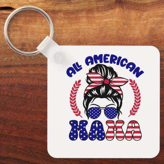 Alle Amerikaanse mama Sleutelhanger (Voorkant)