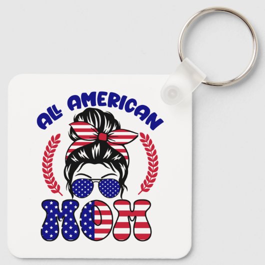 Alle Amerikaanse mama Sleutelhanger (Achterkant)