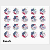 Alle Amerikaanse mama USA Flag Red White Blue Patr Ronde Sticker (Vel)