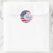 Alle Amerikaanse mama USA Flag Red White Blue Patr Ronde Sticker (Tas)