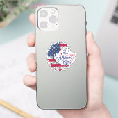 Alle Amerikaanse mama USA Flag Red White Blue Patr Sticker (Telefoon)