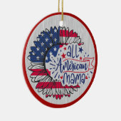 Alle Amerikaanse mamma Red White Blue Amerikaanse  Keramisch Ornament (Rechts)