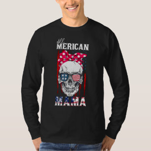 Alle Amerikaanse mammie Stropdas Amerikaanse vlag T-shirt