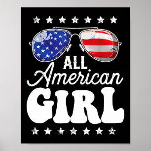 Alle Amerikaanse Meisje 4th van Juli USA Jongens P Poster