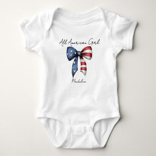 Alle Amerikaanse meisje Coquette Bow Romper (Voorkant)