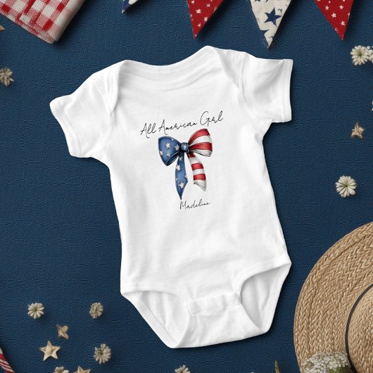 Alle Amerikaanse meisje Coquette Bow Romper