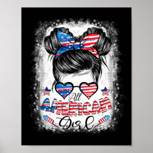 Alle Amerikaanse meisjes 4 juli gebleekte Shirten Poster