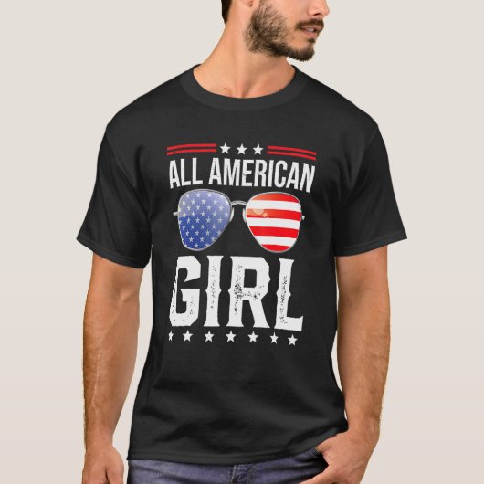 Alle Amerikaanse meisjes komen overeen met de vier T-shirt (Voorkant)