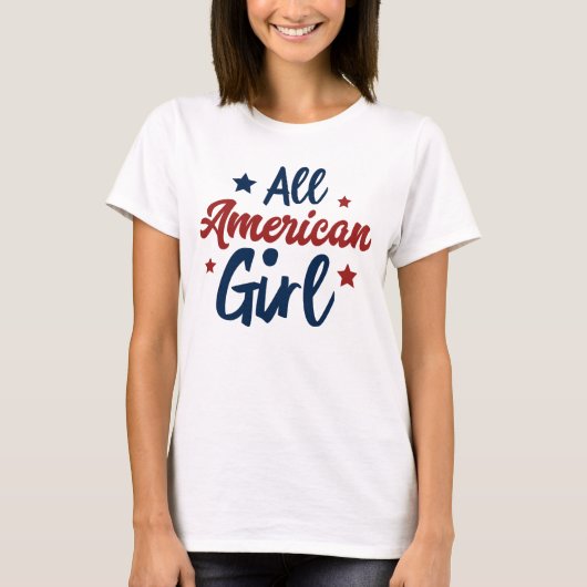 Alle Amerikaanse Meisjes Sterren T-shirt (Voorkant)