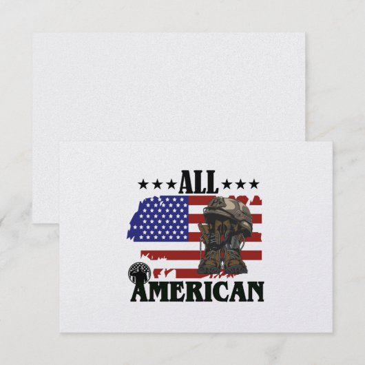 Alle Amerikaanse militaire boeken, 4 juli Bedankkaart (Voorkant / Achterkant)