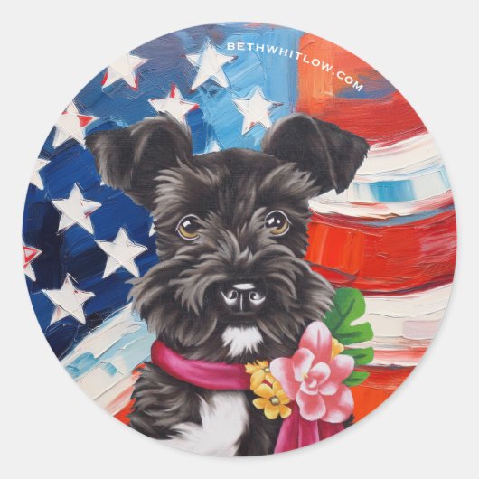 Alle Amerikaanse Mini Schnauzer Ronde Sticker (Voorkant)