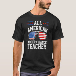 Alle Amerikaanse moderne leraar op 4 juli T-shirt