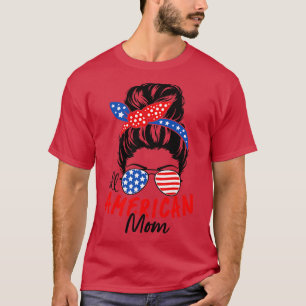 Alle Amerikaanse MOM US vlag zonnebril voor matchi T-shirt