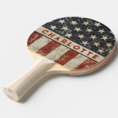 Alle Amerikaanse naam Tafeltennisbatje (Voorkant Gekanteld)
