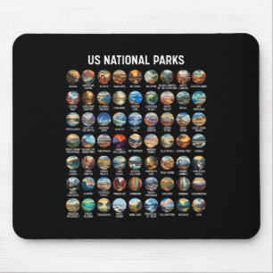 Alle Amerikaanse Nationale Park Checklijst Emmerli Muismat