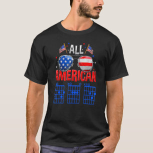 Alle Amerikaanse pap gitarist op 4 juli ons vliegv T-shirt