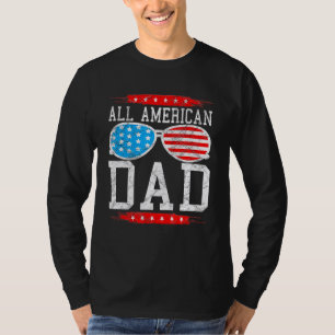 Alle Amerikaanse Pap Sunglases Amerikaanse vlag Ma T-shirt
