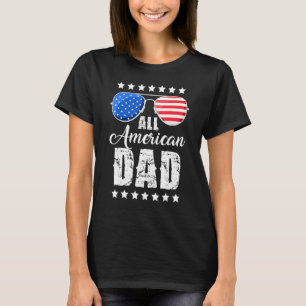 Alle Amerikaanse papa's op 4 juli Vaderdag Sunglas T-shirt